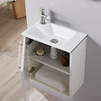 PLANETE BAIN - Meuble lave-mains pour wc blanc avec vasque design en solid stone et mitigeur - vignette