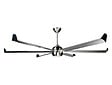 KLASSFAN - Ventilateur de plafond DC argent avec pales en aluminium 236cm et lumière pour 125m2 - vignette