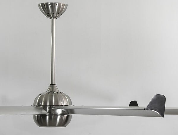 KLASSFAN - Ventilateur de plafond DC argent avec pales en aluminium 236cm et lumière pour 125m2 - large