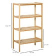 HOMCOM - Etagère de rangement 4 niveaux sur pied - étagères à lattes - dim. 62L x 33l x 112H cm - bois de bambou - vignette