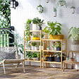 HOMCOM - Etagère de rangement 3 niveaux sur pied - étagères à lattes - dim. 62L x 33l x 80H cm - bois de bambou - vignette