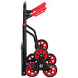 HOMCOM - Diable pour escalier 6 roues diable repliable extensible 150 Kg - chariot pliable acier noir rouge - vignette