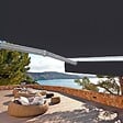 COTE STORE - Store banne motorisé et manuel 2,5 x 2 m Demi coffre pour terrasse - Gris anthracite - vignette