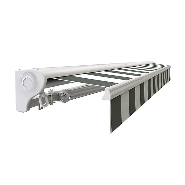 COTE STORE - Store banne motorisé et manuel 3 x 2,5 m Demi coffre pour terrasse - Blanc gris - large