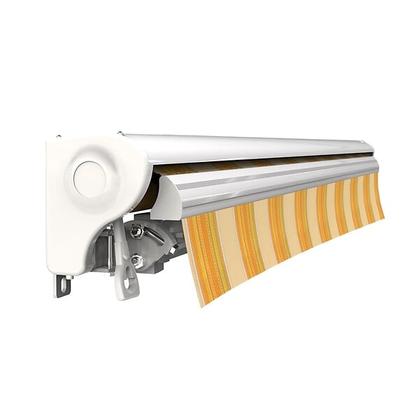 COTE STORE - Store banne manuel Demi coffre 4 x 3 m pour terrasse - Jaune rayé - large