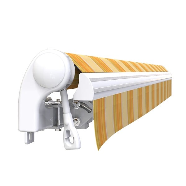 COTE STORE - Store banne manuel 2,5 x 2 m Monobloc pour terrasse - Jaune rayé - large