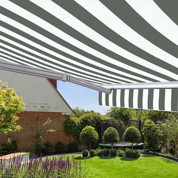 COTE STORE - Store banne manuel 2,5 x 2 m Monobloc pour terrasse - Blanc gris - large