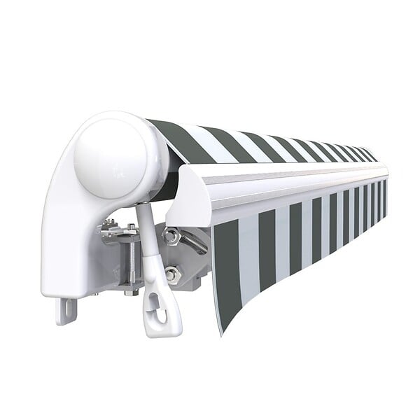 COTE STORE - Store banne manuel 2,5 x 2 m Monobloc pour terrasse - Blanc gris - large