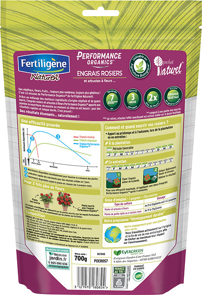 FERTILIGEN - Engrais rosiers Performance Organics - 700 g - large