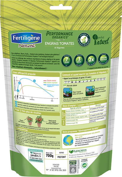 FERTILIGEN - Engrais tomates et légumes Performance Organics - 700g - large