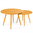 OVIALA - Lot de 2 tables basses de jardin en acier jaune - Palavas - vignette