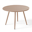 OVIALA - Table basse de jardin ronde en métal taupe 50 cm - Palavas - vignette
