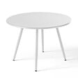 OVIALA - Table basse de jardin ronde en métal blanc 40 cm - Palavas - vignette