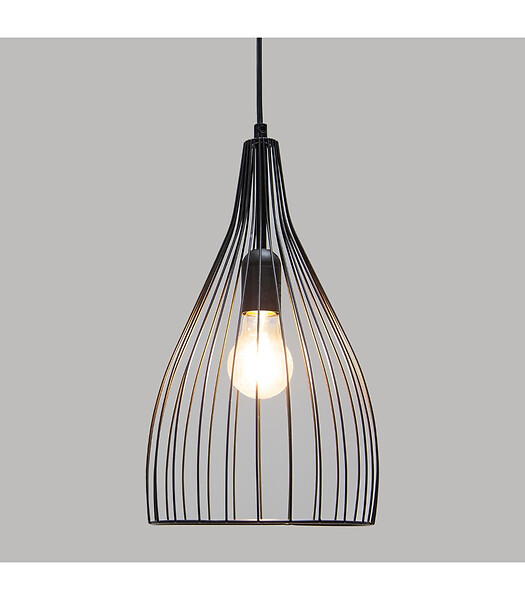 ATMOSPHERA - Luminaire Suspension en Métal filaire Noir D 19.5 cm - large