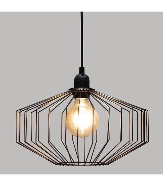 ATMOSPHERA - Luminaire Suspension en Métal filaire Noir D 30.5 cm - large