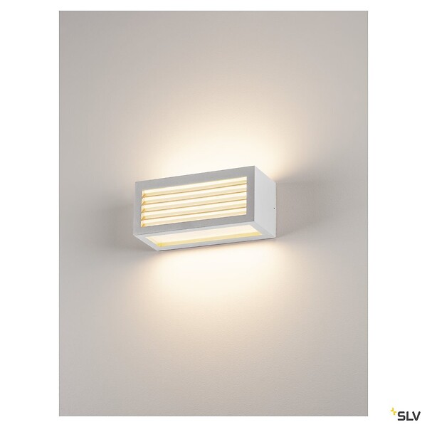 SLV - Applique extérieure SLV BOX-L, blanc, E27, 18W max, IP54 - large