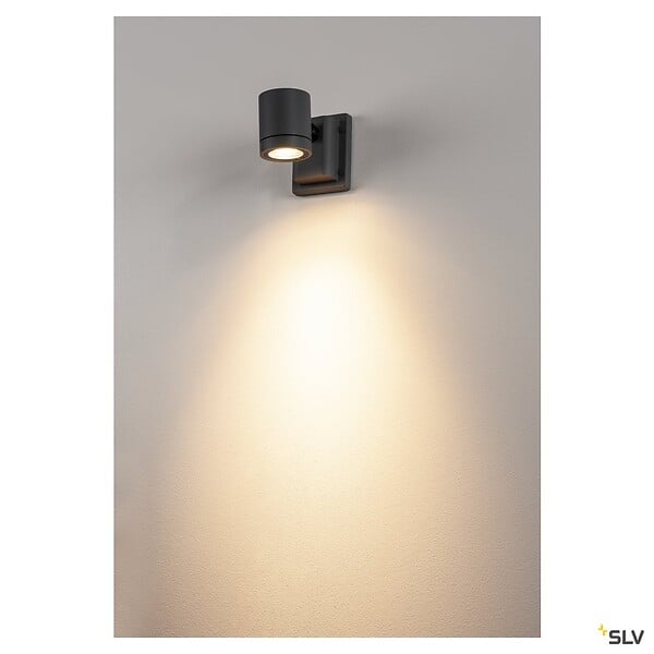 SLV - Applique et plafonnier extérieur SLV MYRA, simple, anthracite, GU10/QPAR51, 50W max, IP55 - large