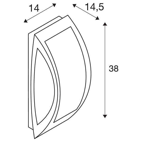SLV - Applique extérieure SLV MERIDIAN, gris, E27, 25W max, IP54 - large