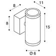 SLV - Applique extérieure SLV ASTINA STEEL, inox, GU10/QPAR51, 2x 35W max, IP44, inox 304 - vignette