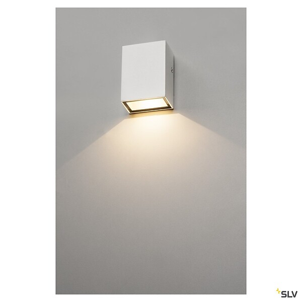 SLV - Applique extérieure SLV QUAD, blanc, avec LED intégrée, 4,6W, 3000K, IP45 - large