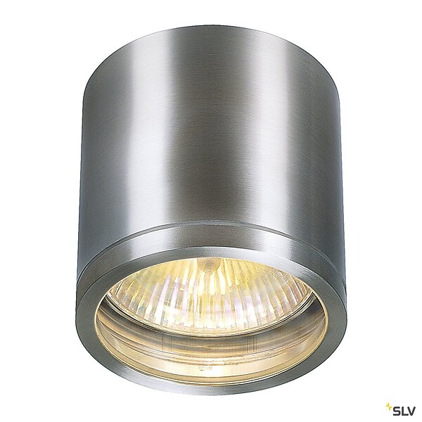 SLV - Plafonnier extérieur SLV ROX, alu brossé, GU10/QPAR111, 50W max, IP44 - large