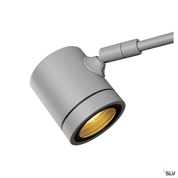SLV - Spot sur tige extérieur SLV MYRA DISPLAY pour éclairage enseigne, courbe, gris, GU10/QPAR51, 50W - large