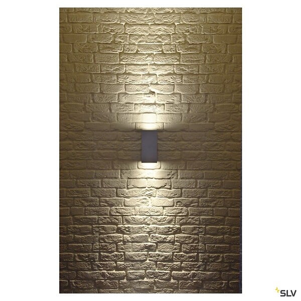 SLV - Applique extérieure SLV BIG THEO UP/DOWN, gris, GU10/QPAR111, 2x 75W max, IP44 - large