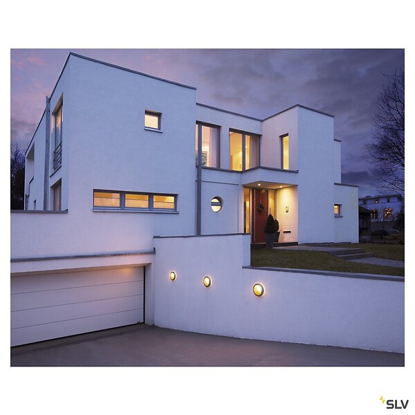 SLV - Applique et plafonnier extérieur SLV BULAN, gris, E14/C35, 60W max, IP46 - large