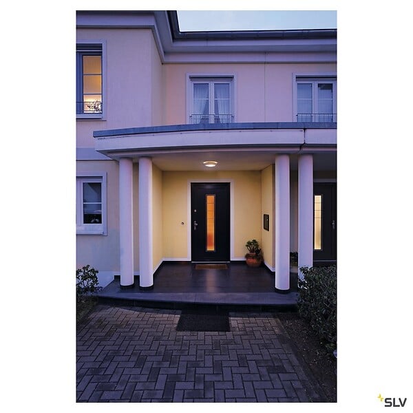 SLV - Applique et plafonnier extérieur SLV BULAN, blanc, E14/C35, 60W max, IP45 - large
