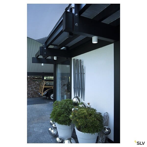 SLV - Plafonnier extérieur SLV SITRA, blanc, GX53/TCR-TSE, 9W max, IP44 - large