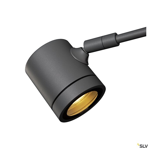 SLV - Spot sur tige extérieur SLV MYRA DISPLAY pour éclairage enseigne, courbe, anthracite, GU10/QPAR51, 50W - large