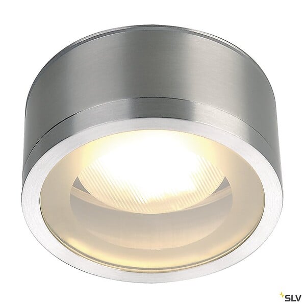 SLV - Plafonnier extérieur SLV ROX, alu brossé, GX53/TCR-TSE, 11W max, IP44 - large