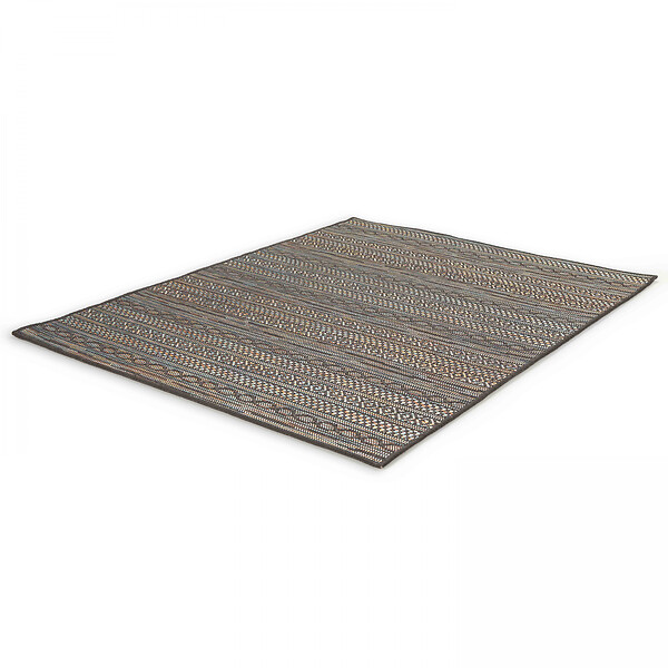 OVIALA - Tapis rectangulaire en polypropylène 120x160 cm noir - Urda - large