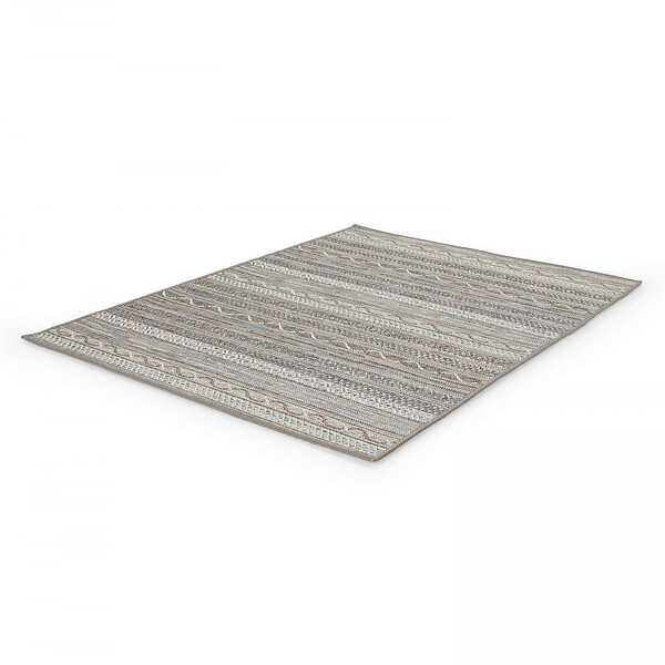 OVIALA - Tapis rectangulaire en polypropylène 120x160 cm gris - Urda - large