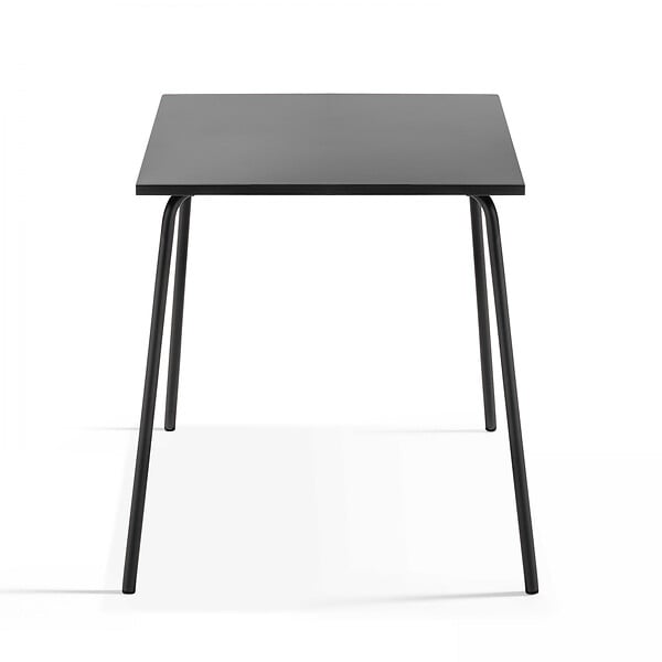 OVIALA - Ensemble table de terrasse et 4 chaises en métal gris - Palavas - large