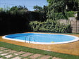 GRE - Piscine à enterrer ovale acier - Blanc - L.600xH.150xP.320cm - vignette