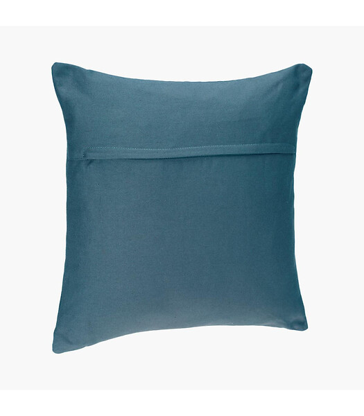 ATMOSPHERA - Coussin déhoussable en Coton Bleu canard 38 x 38 cm - large