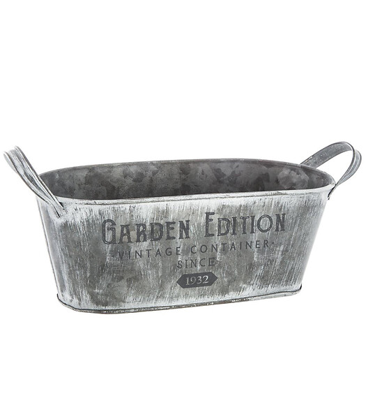 ATMOSPHERA - Lot de 3 Jardinières en métal Gris Vintage - large