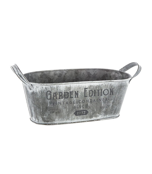 ATMOSPHERA - Lot de 3 Jardinières en métal Gris Vintage - large