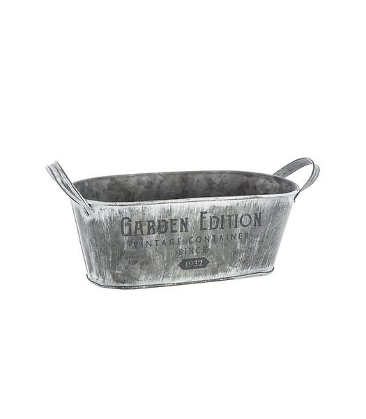 ATMOSPHERA - Lot de 3 Jardinières en métal Gris Vintage - large