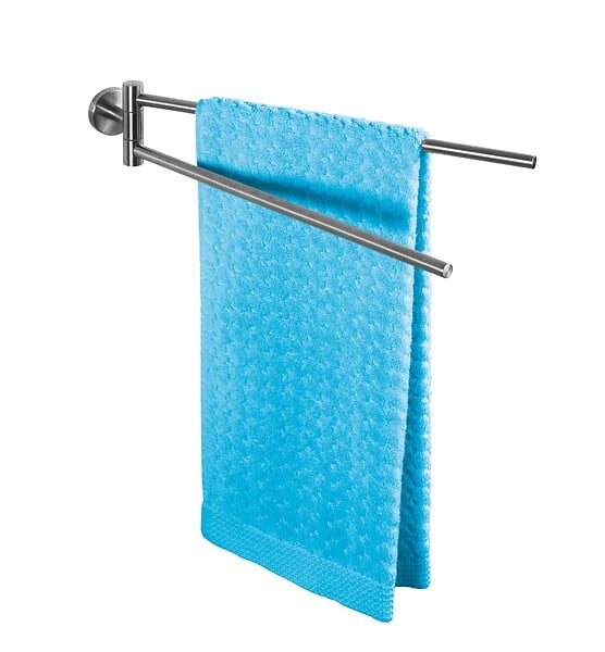 WENKO - Porte-serviettes mural acier inoxydable Bosio Argent 2 bras - large