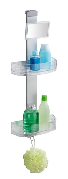 WENKO - Valet de douche avec miroir antibuée - Aluminium - Premium - large