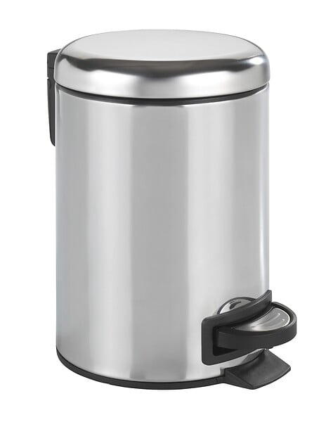 WENKO - Poubelle à pédale - Acier inoxydable - Leman 3L - large