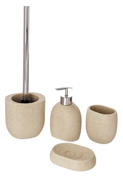 WENKO - Porte-brosse à dents Puro - Polyrésine Beige - Forme ovale - large