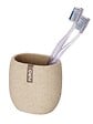 WENKO - Porte-brosse à dents Puro - Polyrésine Beige - Forme ovale - vignette