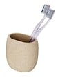 WENKO - Porte-brosse à dents Puro - Polyrésine Beige - Forme ovale - vignette