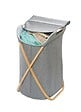 WENKO - Panier à linge - Bambou - Bahari - Gris - 79 L - vignette