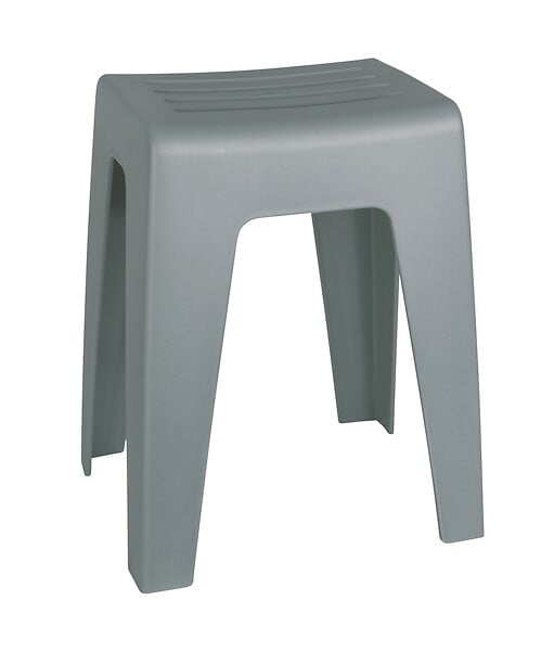 WENKO - Tabouret salle de bain plastique Kumba Gris 47cm - large