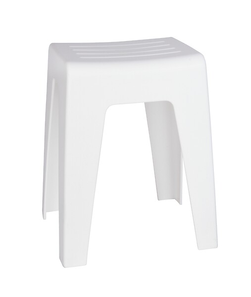 WENKO - Tabouret de salle de bain plastique Kumba - Blanc - large
