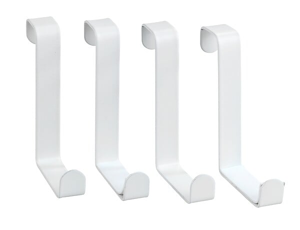 WENKO - Crochets de porte acier - Blanc mat lot 4 - Feuillure 2/4cm - large